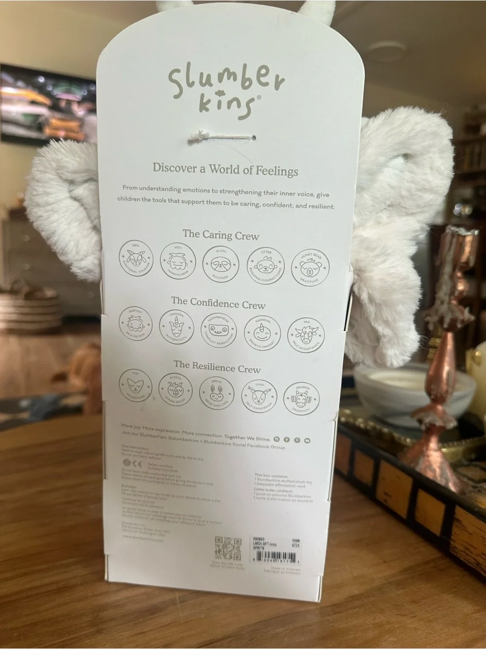 New Slumberkins stuffed Sprite offers comfort for grief book flash card 14”tall